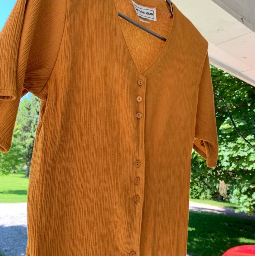 Vtg Mustard Turmeric Top
